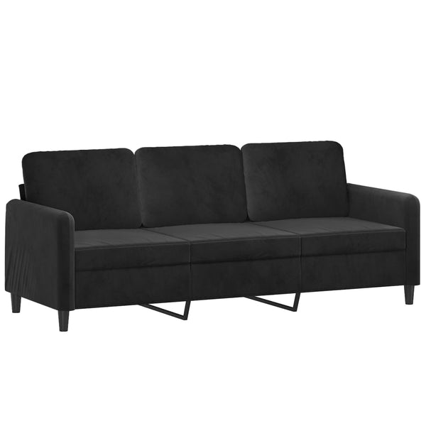 3 Seater Sofa Black 180 Cm Velvet Sofas Armchairs & Couches