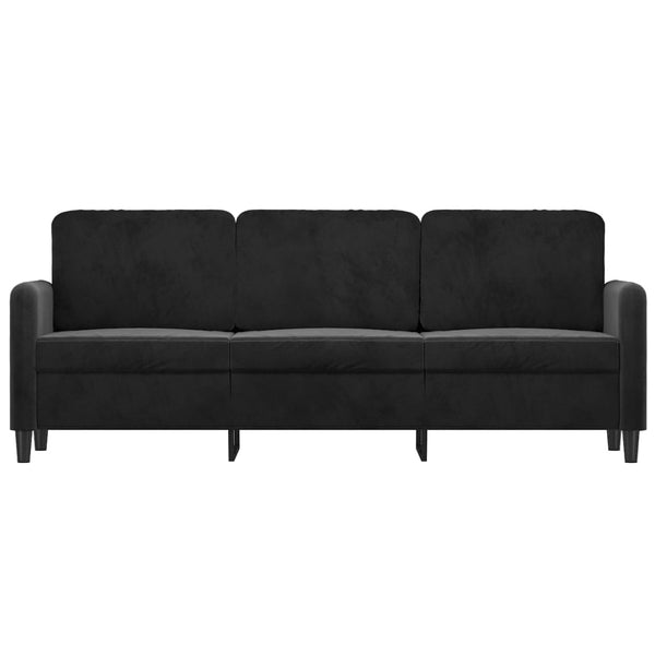3 Seater Sofa Black 180 Cm Velvet Sofas Armchairs & Couches