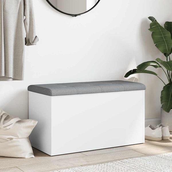 Vidaxl Storage Bench White 82X42x45 Cm Engineered Wood Storage Deck Boxes