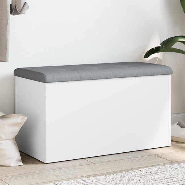 Vidaxl Storage Bench White 82X42x45 Cm Engineered Wood Storage Deck Boxes