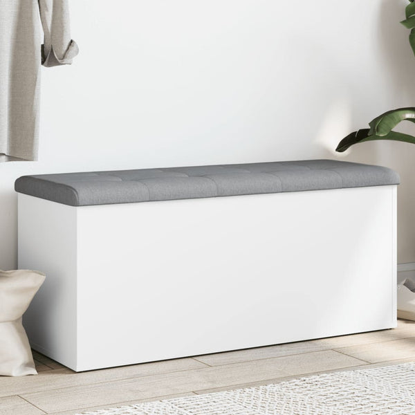 Vidaxl Storage Bench White 102X42x45 Cm Engineered Wood Benches & Stools