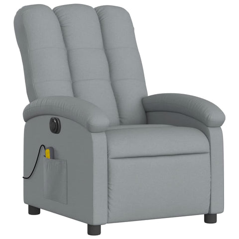 Electric Massage Recliner Chair Light Grey Fabric Electric Massage Chairs