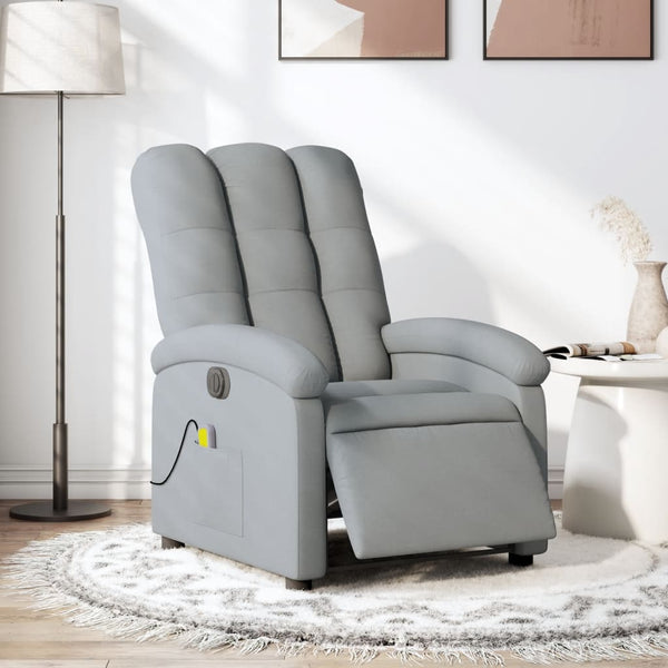 Electric Massage Recliner Chair Light Grey Fabric Electric Massage Chairs