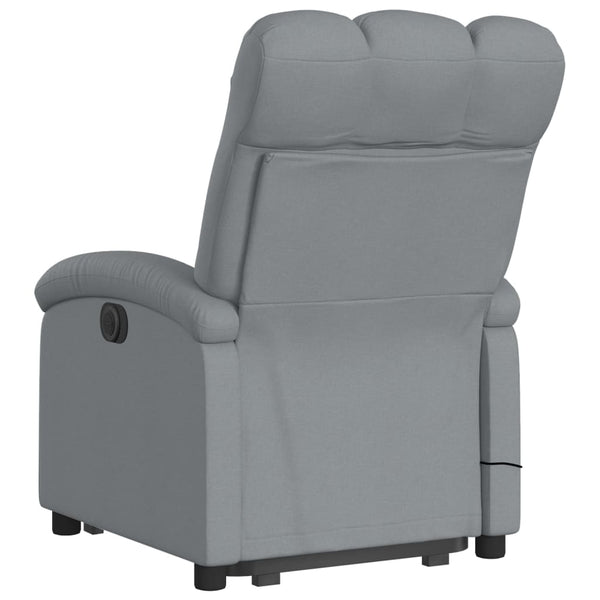 Electric Stand Up Massage Recliner Chair Light Grey Fabric Electric Massage Chairs