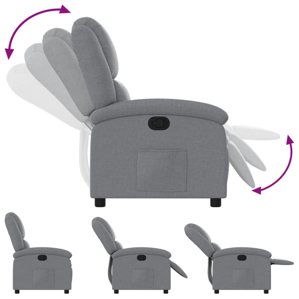 Recliner Chair Light Grey Fabric Outdoor Lighting Accessories