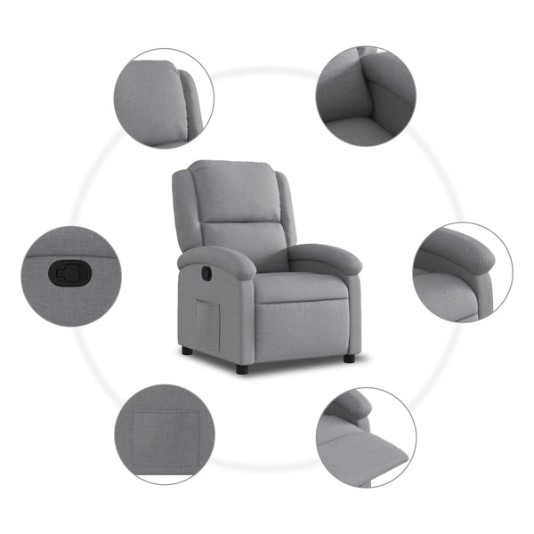 Recliner Chair Light Grey Fabric Outdoor Lighting Accessories