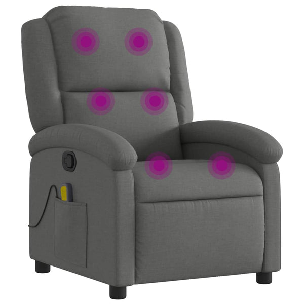 Massage Recliner Chair Dark Grey Fabric Electric Massage Chairs