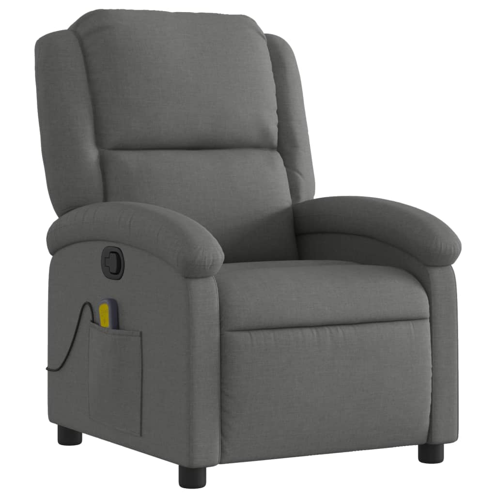 Massage Recliner Chair Dark Grey Fabric Electric Massage Chairs