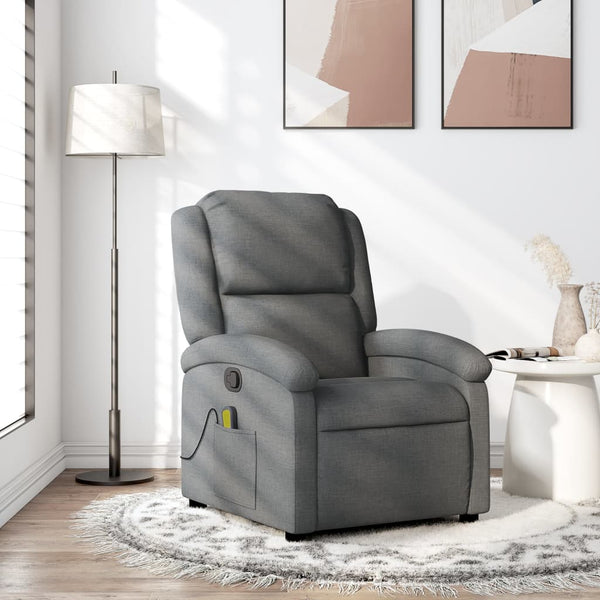 Massage Recliner Chair Dark Grey Fabric Electric Massage Chairs