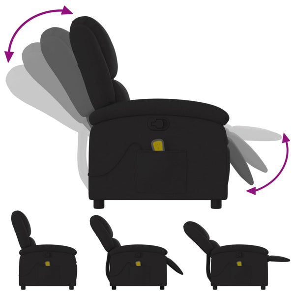 Vidaxl Massage Recliner Chair Black Fabric Massage Tables & Chairs