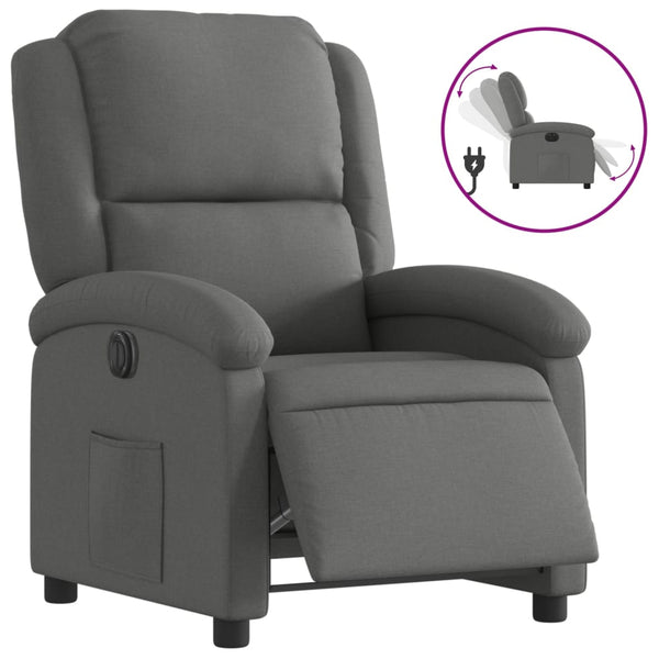 Electric Recliner Chair Dark Grey Fabric Electric Massage Chairs