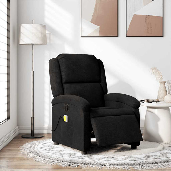 Vidaxl Electric Massage Recliner Chair Black Fabric Electric Massage Chairs