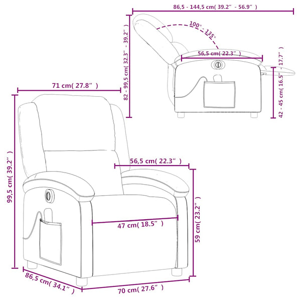 Vidaxl Electric Massage Recliner Chair Black Fabric Electric Massage Chairs