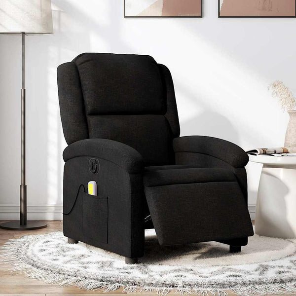 Vidaxl Electric Massage Recliner Chair Black Fabric Electric Massage Chairs