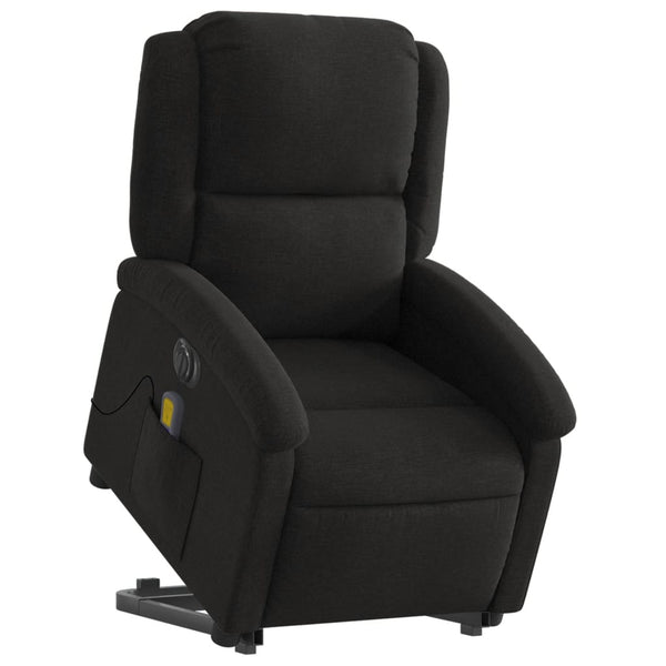 Electric Stand Up Massage Recliner Chair Black Fabric Electric Massage Chairs