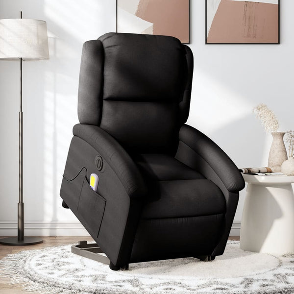 Electric Stand Up Massage Recliner Chair Black Fabric Electric Massage Chairs