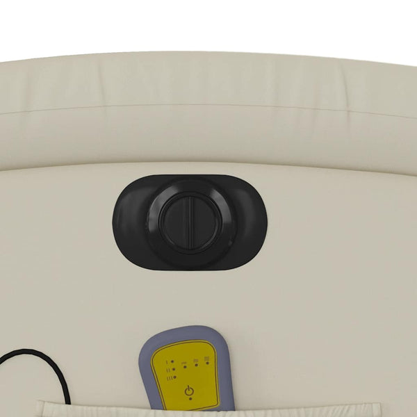 Vidaxl Electric Stand Up Massage Recliner Chair Cream Faux Leather Electric Massage Chairs