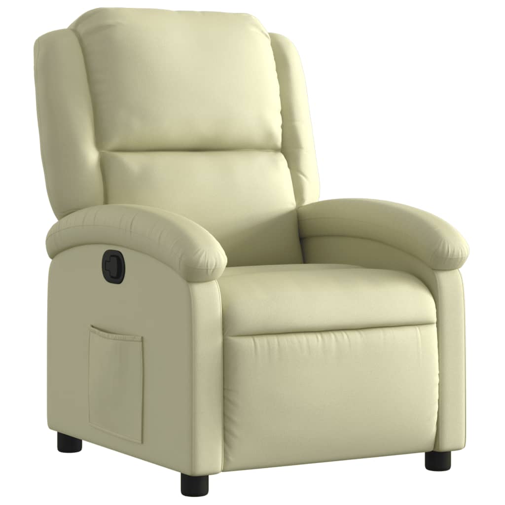 Recliner Chair Cream Real Leather Sofas Armchairs & Couches