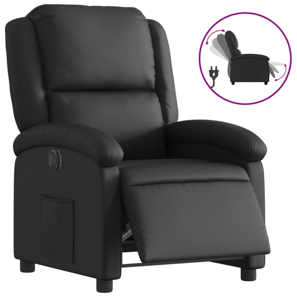 Vidaxl Electric Recliner Chair Black Real Leather Electric Massage Chairs