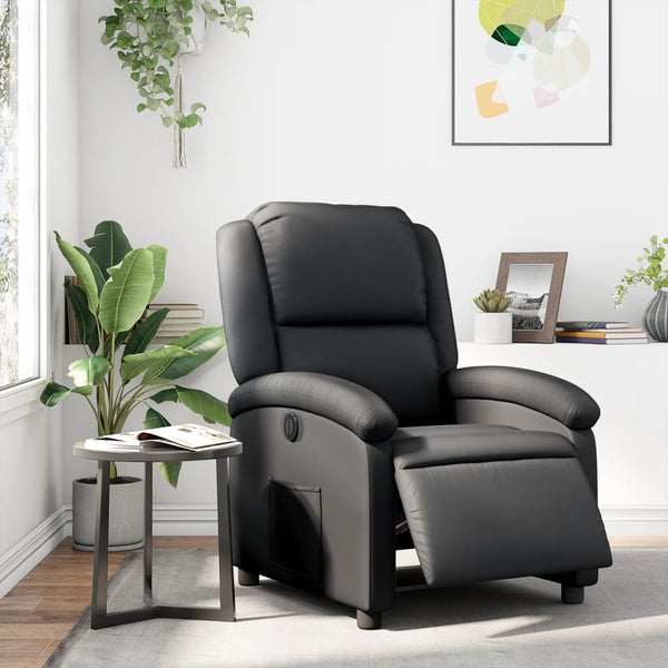 Vidaxl Electric Recliner Chair Black Real Leather Electric Massage Chairs