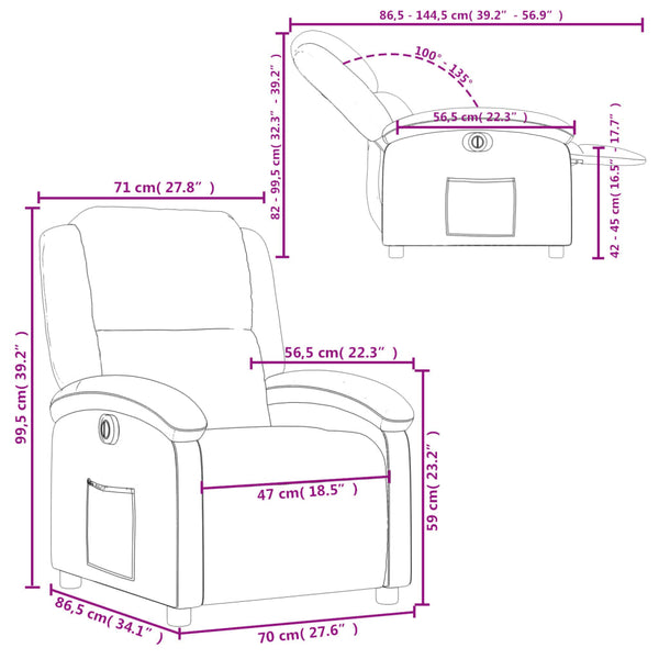 Vidaxl Electric Recliner Chair Black Real Leather Electric Massage Chairs