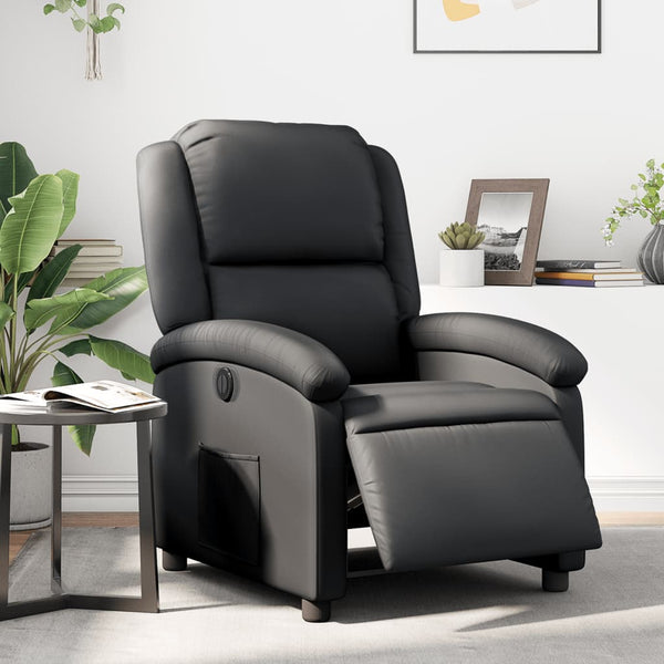 Vidaxl Electric Recliner Chair Black Real Leather Electric Massage Chairs