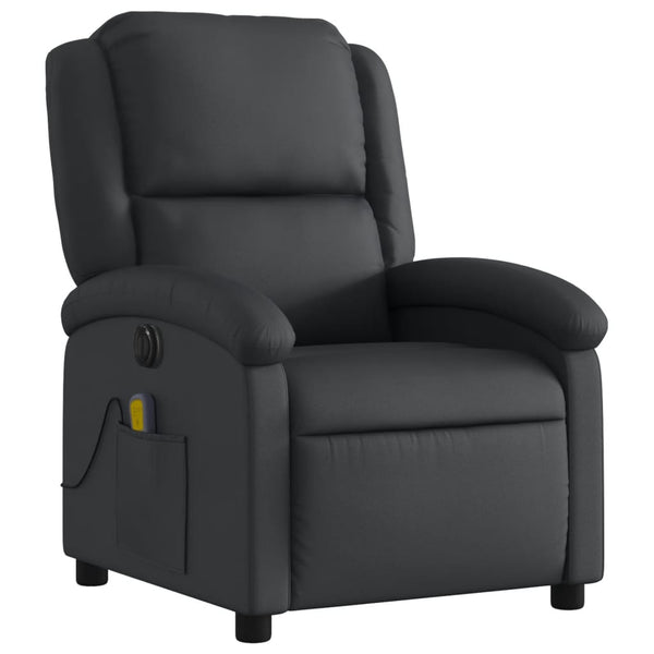 Electric Massage Recliner Chair Black Real Leather Electric Massage Chairs