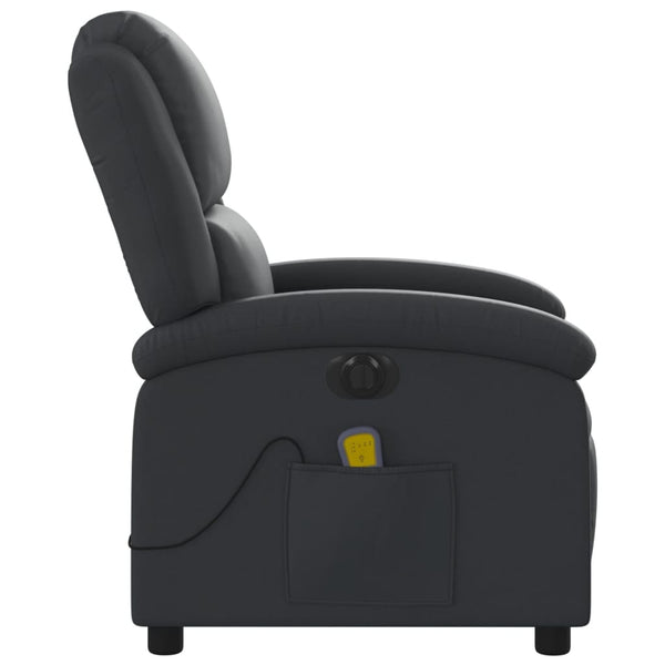 Electric Massage Chairs Electric Massage Recliner Chair Black Real Leather