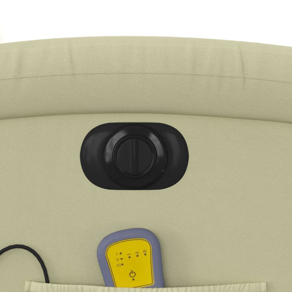 Electric Massage Recliner Chair Cream Real Leather Electric Massage Chairs