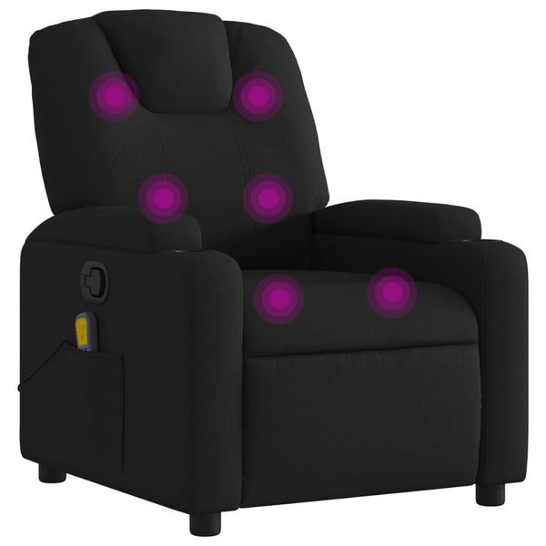Massage Recliner Chair Black Fabric Electric Massage Chairs