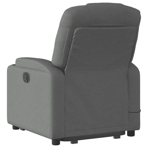 Stand Up Massage Recliner Chair Dark Grey Fabric Electric Massage Chairs
