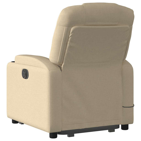 Vidaxl Stand Up Massage Recliner Chair Cream Fabric Electric Massage Chairs
