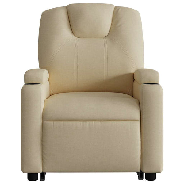 Vidaxl Stand Up Massage Recliner Chair Cream Fabric Electric Massage Chairs