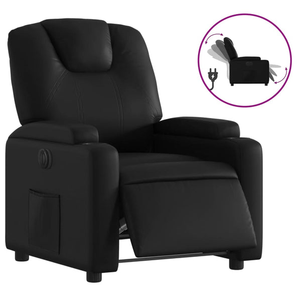 Vidaxl Electric Recliner Chair Black Faux Leather Chairs
