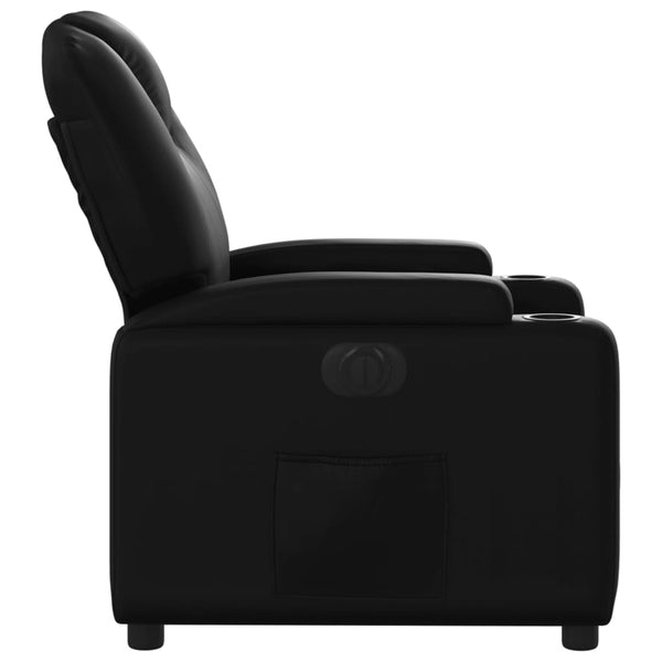 Vidaxl Electric Recliner Chair Black Faux Leather Chairs
