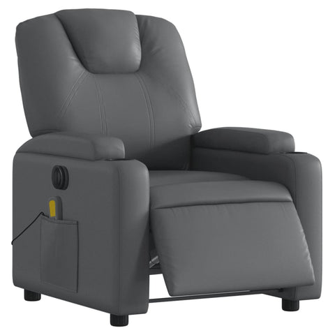 Electric Massage Recliner Chair Grey Faux Leather Electric Massage Chairs