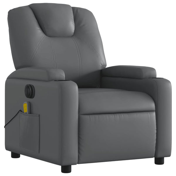 Electric Massage Recliner Chair Grey Faux Leather Electric Massage Chairs