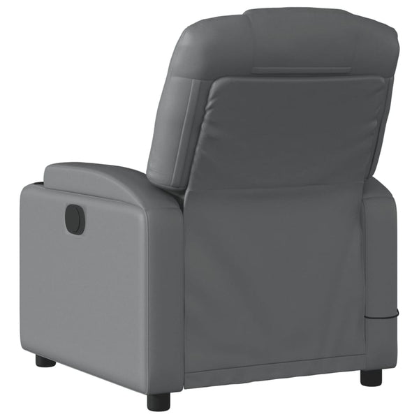 Electric Massage Recliner Chair Grey Faux Leather Electric Massage Chairs
