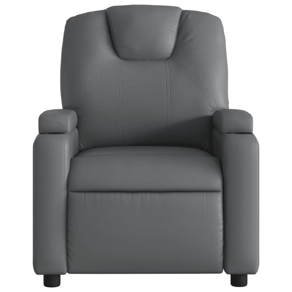 Electric Massage Recliner Chair Grey Faux Leather Electric Massage Chairs