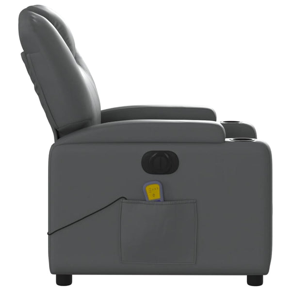 Electric Massage Recliner Chair Grey Faux Leather Electric Massage Chairs