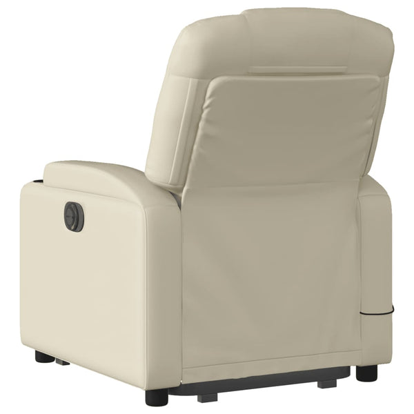 Vidaxl Stand Up Massage Recliner Chair Cream Faux Leather Massage Tables & Chairs