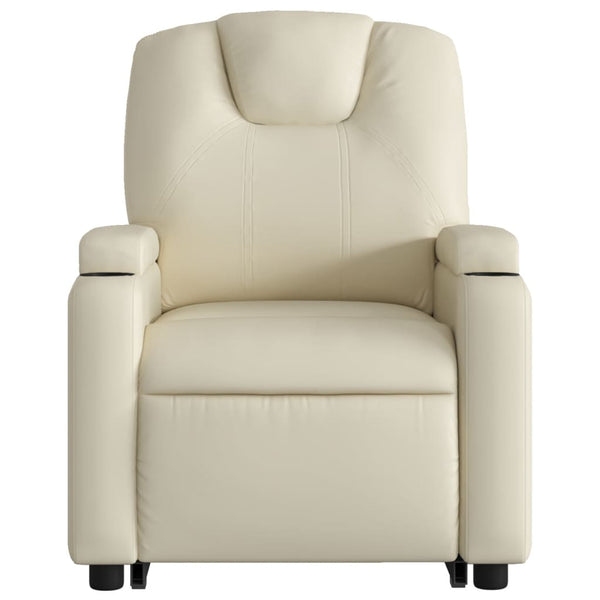 Vidaxl Stand Up Massage Recliner Chair Cream Faux Leather Massage Tables & Chairs