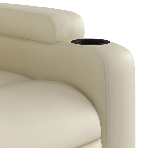 Vidaxl Stand Up Massage Recliner Chair Cream Faux Leather Massage Tables & Chairs