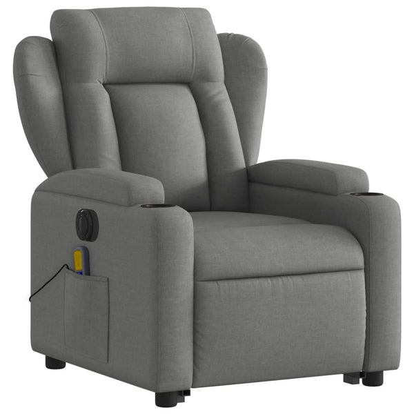 Electric Massage Chairs Electric Stand Up Massage Recliner Chair Dark Grey Fabric