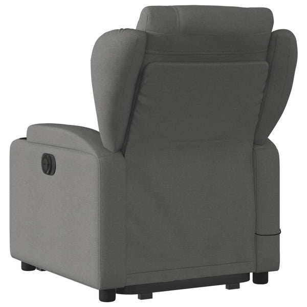 Electric Stand Up Massage Recliner Chair Dark Grey Fabric Electric Massage Chairs