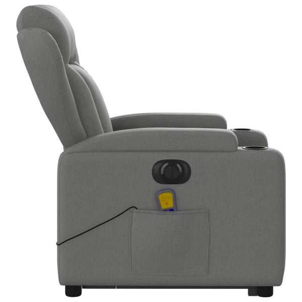 Electric Stand Up Massage Recliner Chair Dark Grey Fabric Electric Massage Chairs