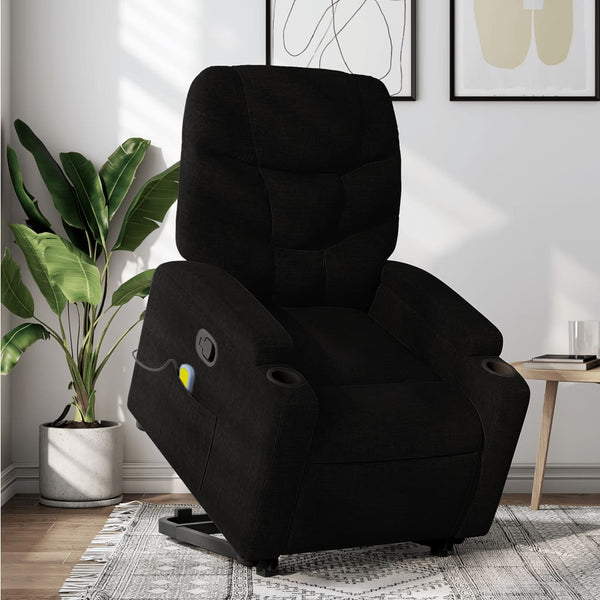 Vidaxl Stand Up Massage Recliner Chair Black Fabric Massage Tables & Chairs