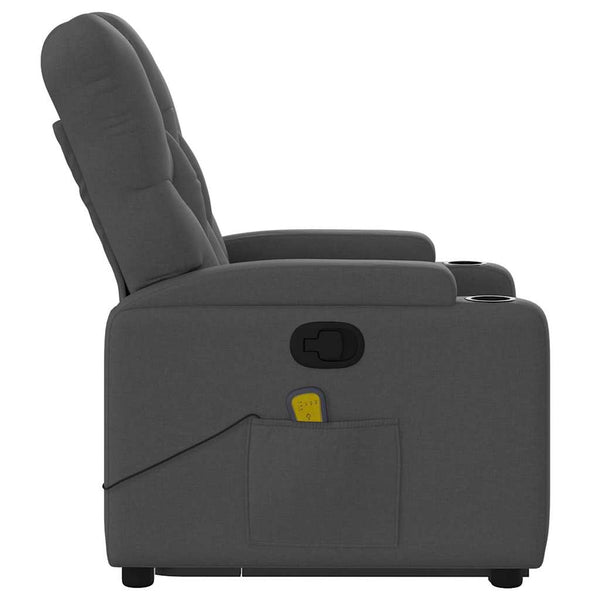Vidaxl Stand Up Massage Recliner Chair Dark Grey Fabric Electric Massage Chairs
