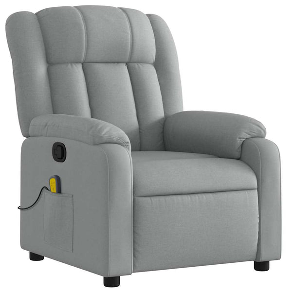 Vidaxl Massage Recliner Chair Light Grey Fabric Electric Massage Chairs