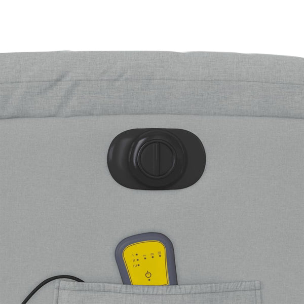 Vidaxl Electric Stand Up Massage Recliner Chair Light Grey Fabric Electric Massage Chairs